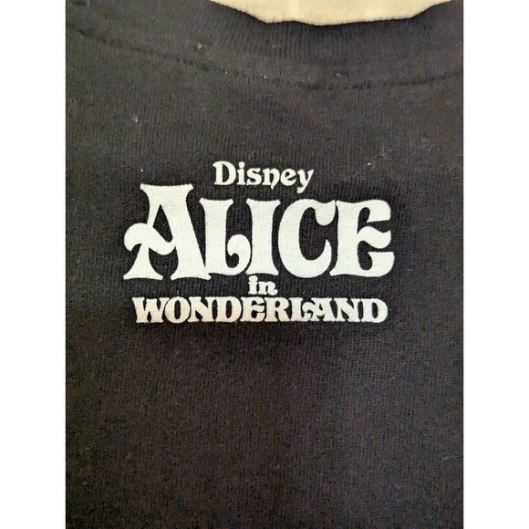 Disney Zara Alice in Wonderland T-Shirt Women's Small‎ Black Graphic Tee - Picture 2 of 9